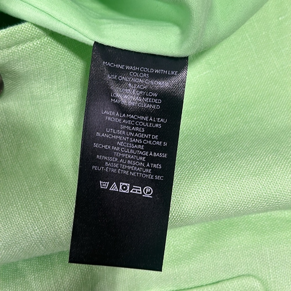 NWOT Free People bright Green Lime Bright Young Things Linen oversized Vest - Picture 11 of 11